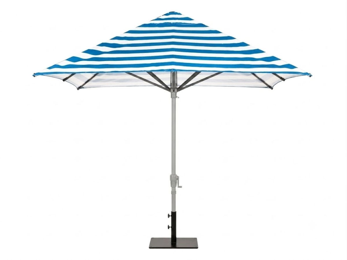 Market Umbrella   Blue Sripe (silver Pole).jpg